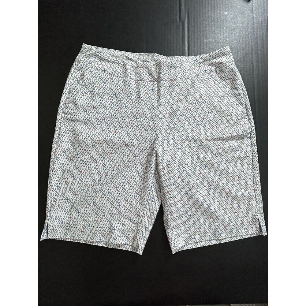 Greg Norman Golf Shorts White Geometric Print Women's Size 6